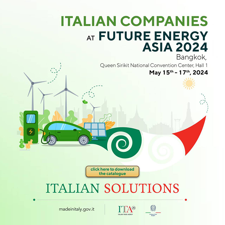 อิตาลีพาวิเลียนนำเทคโนโลยีสุดล้ำร่วมขับเคลื่อนพลังงานแห่งอนาคต ในงาน Future Energy Asia 2024 ที่ศูนย์ประชุมสิริกิติ์ 15-17 พฤษภาคมนี้